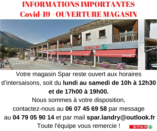 Message ouverture magasin Covid 19